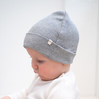 MINIMALISMA beanie - zijde/katoen - grey melange