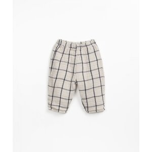 checked woven trousers