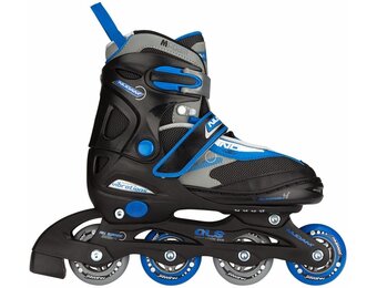 NIJDAM VERSTELBARE INLINE SKATES, ZWART/BLAUW