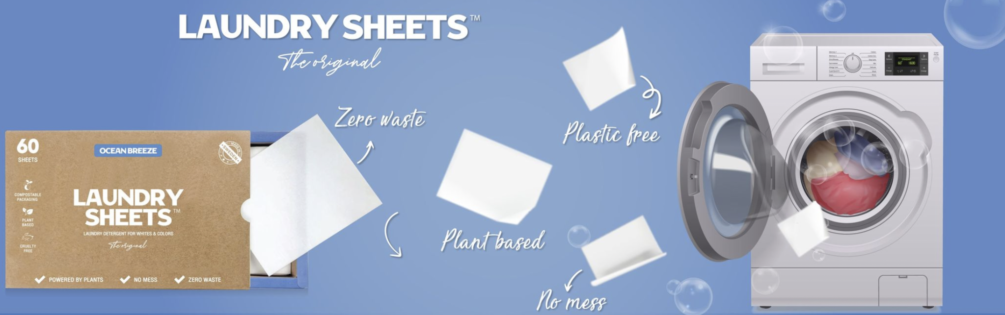 Laundry Sheets Wasstrips ecologisch wasmiddel