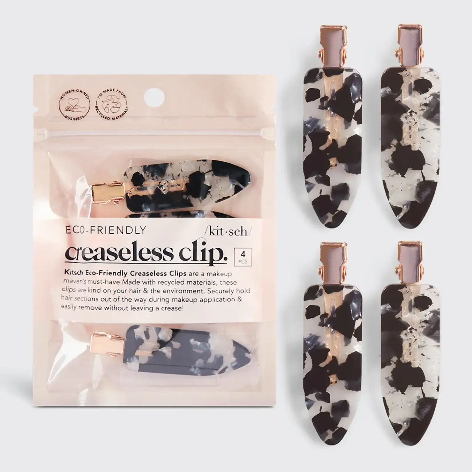 Kitsch Creaseless Clips - 4 stuks  - recycled materials