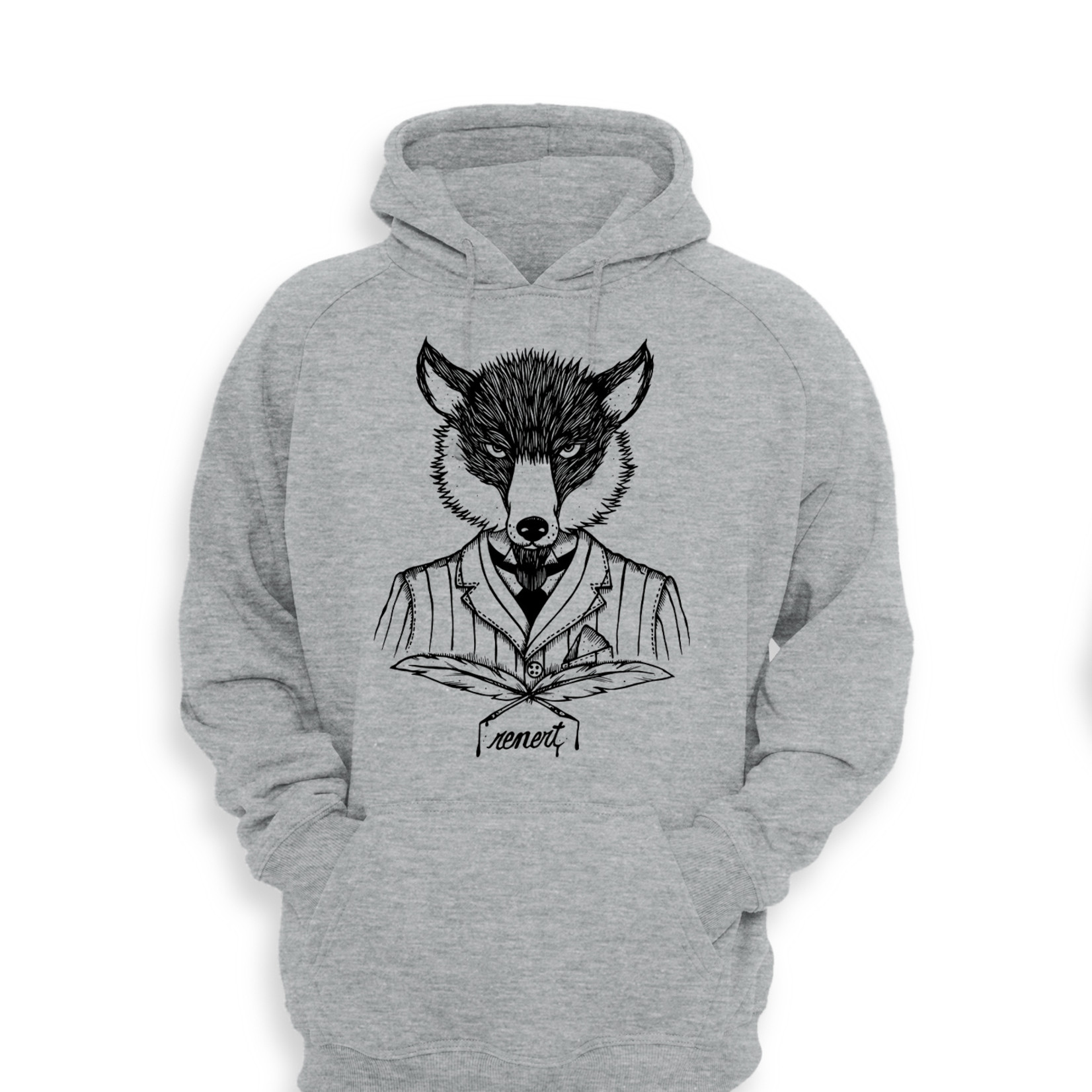 "The Original Fox" BABIES HOODIE Grey/Black