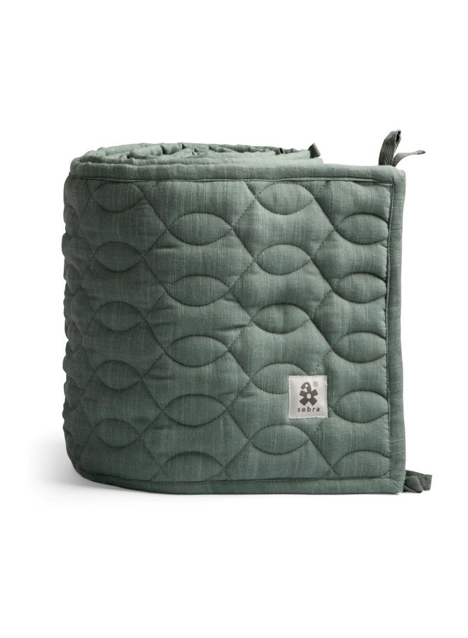 Quilted baby bumper, midnight green