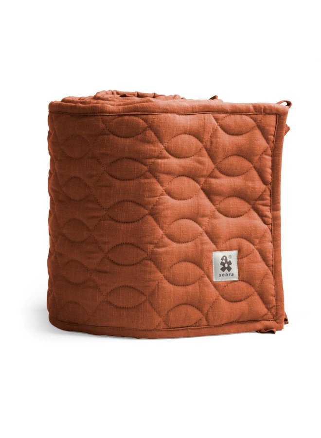 Quilted baby bumper, sweet tea brown