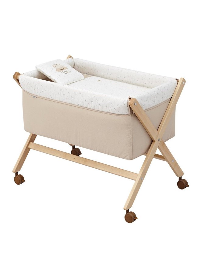 Klein bed X Wood Une Sky Beige/Natuurlijk