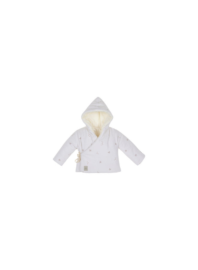 Jacket I tricot bird print - reversible