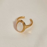 Agapé Studio 24K sustainable gold plated ring with nacre stone