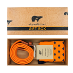 Slopes and Town ORANGE GIFT BOX BELT AND BAMBOO SOCKS