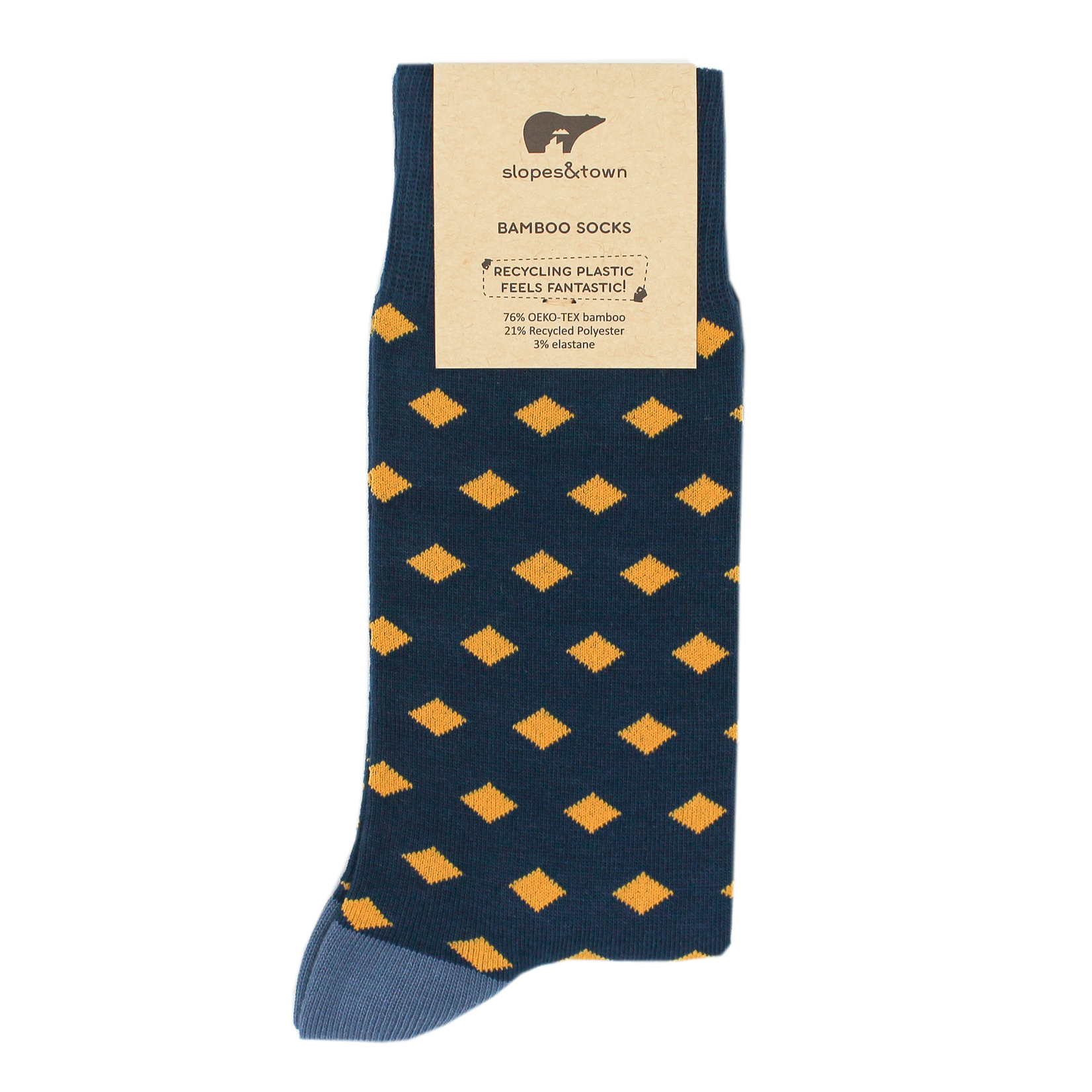 Slopes and Town Gift Box Diamonds bamboo socks