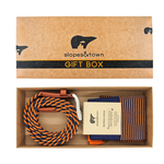 Slopes and Town ORANGE/BLUE GIFT BOX BELT EMLYN AND BAMBOO SOCKS