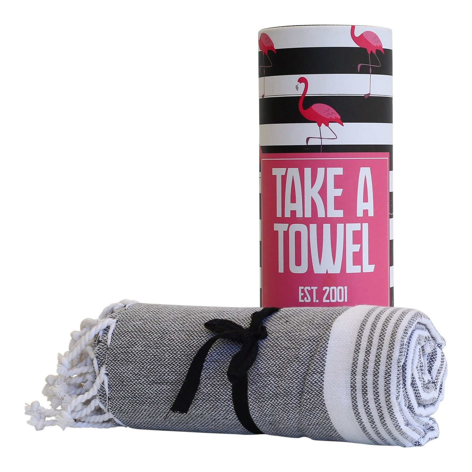 Take A Towel Hamamdoek zwart tropical