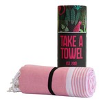 Take A Towel Hamamdoek roze leopard