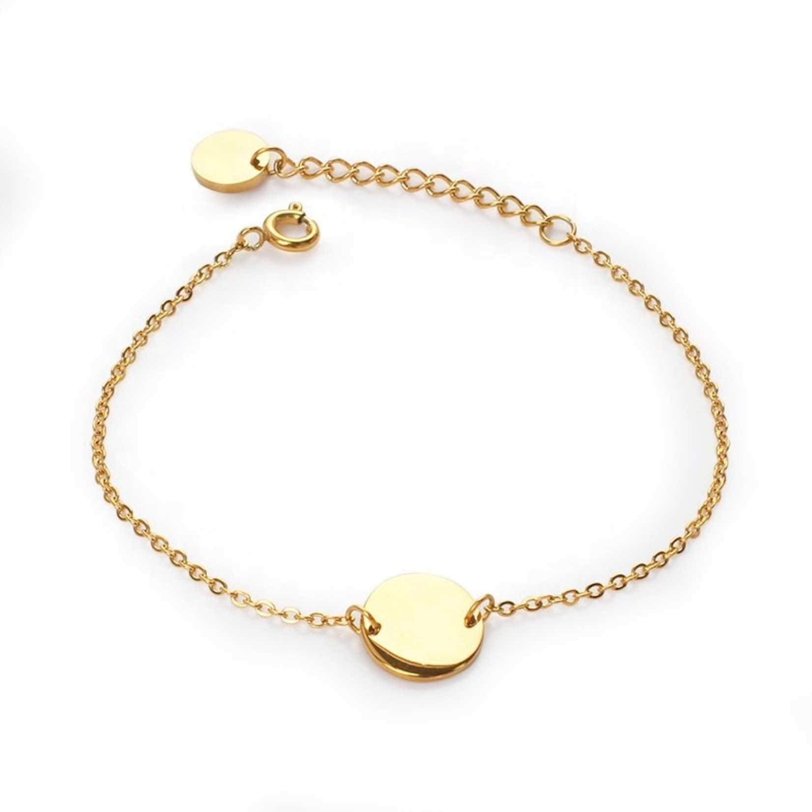 GLAM&GLORY Jewels made with love Gold Coin Bracelet - 18K Yellow Gold Plated