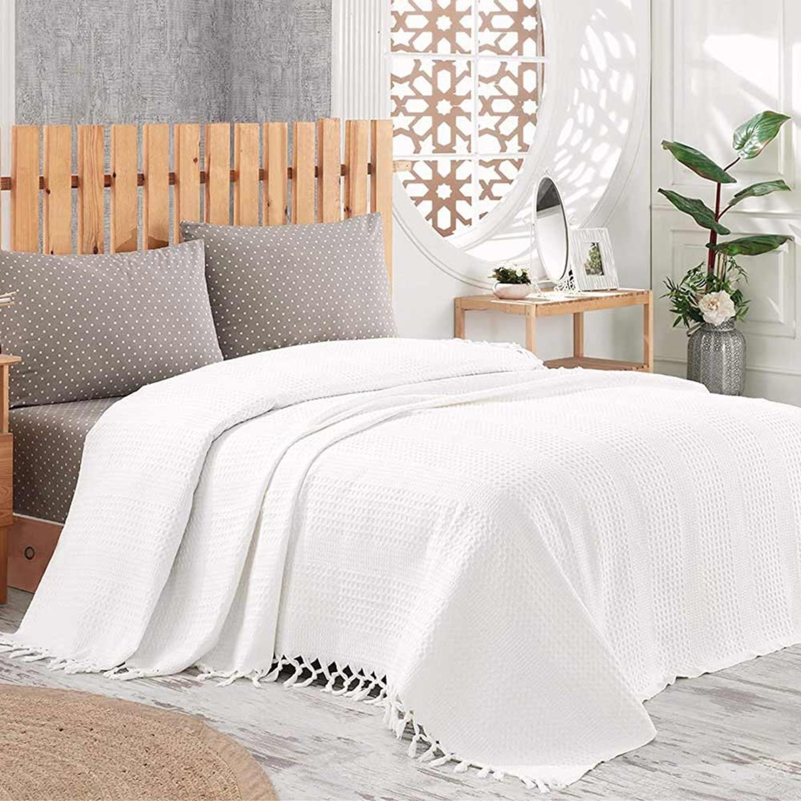 BOHORIA Waffle bedspread The Urban Loft "Pearl"