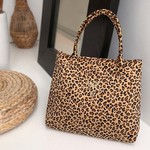 Love Ibiza Leopard velvet shoulder bag medium