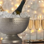 Voglrieder Champagne cooler round silver or gold  - handmade