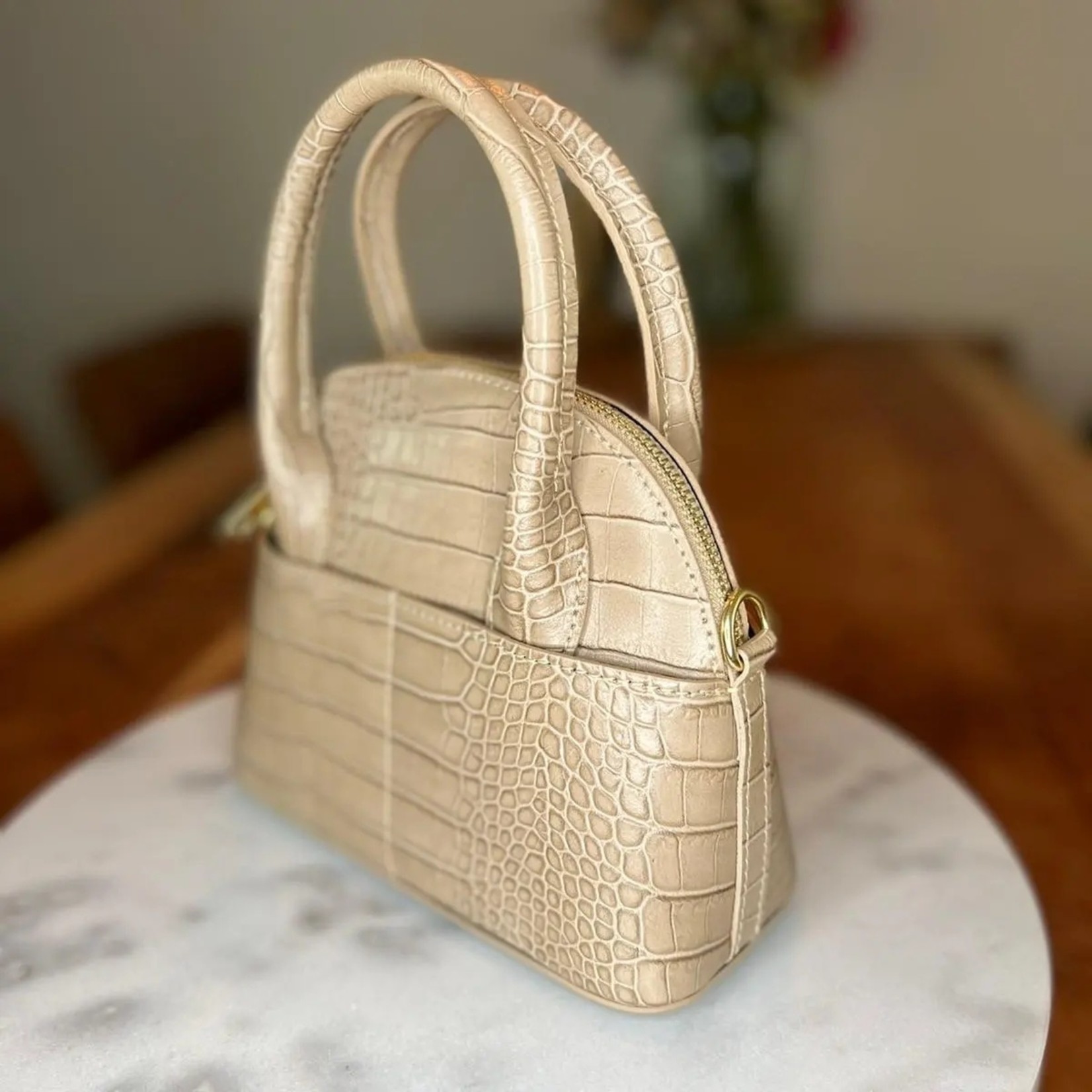 Eve's Gifts Leather handbag Beige