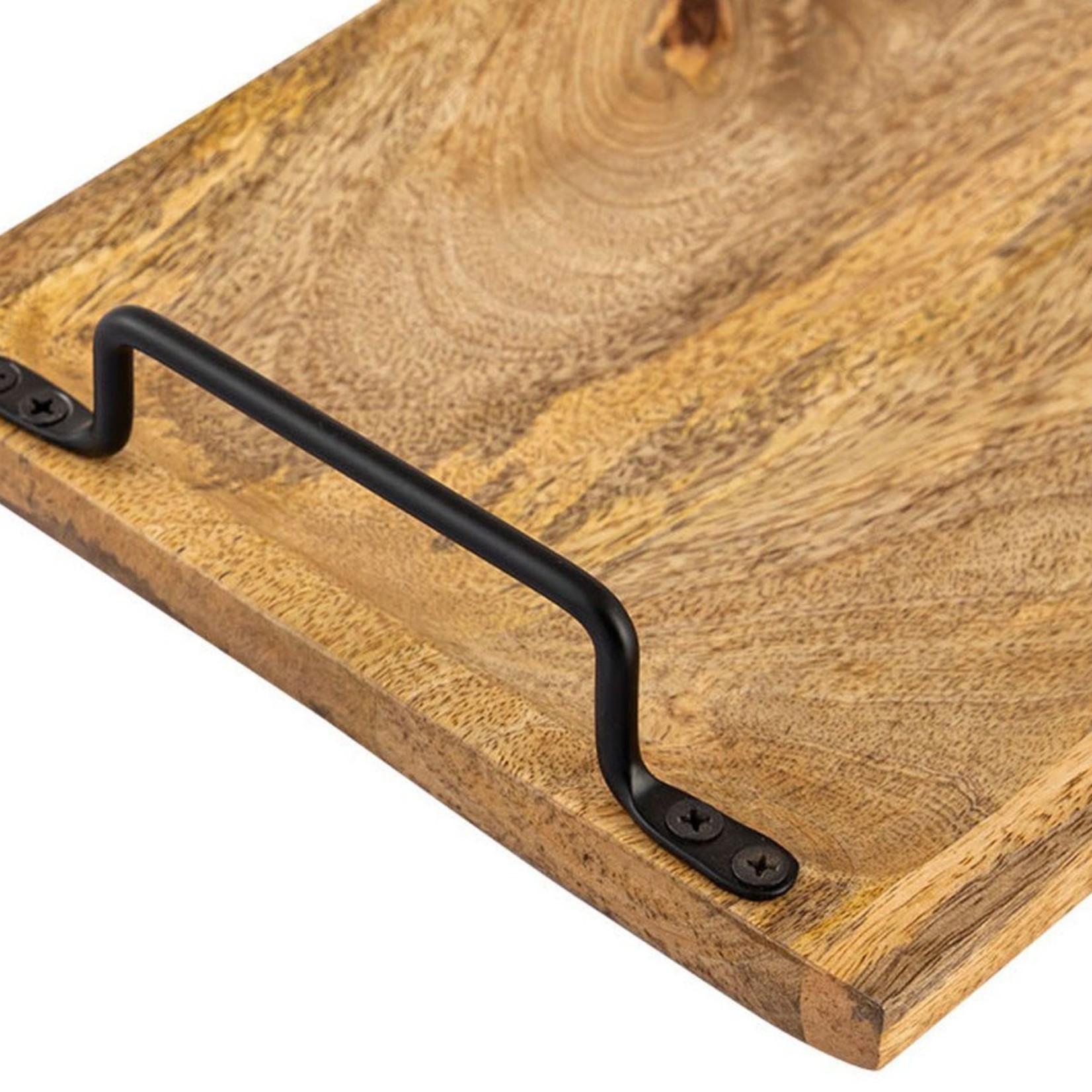 Mango Wood Cutting Board with Metal Handle