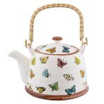 Clayre & Eef Teapot 18x14x12 cm / 0.7L - butterflies