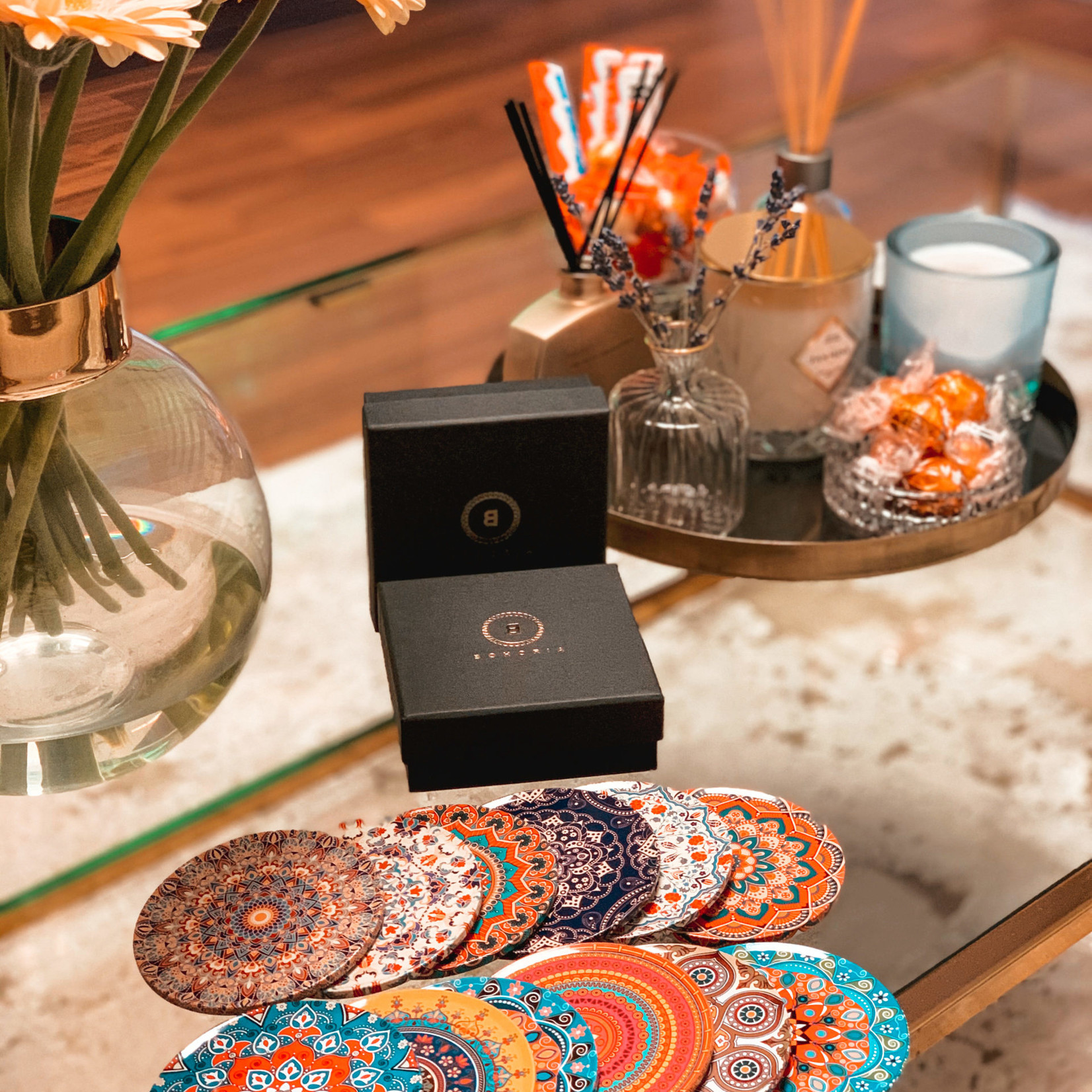 Eve's Gifts Gift box scented candle Orient coasters