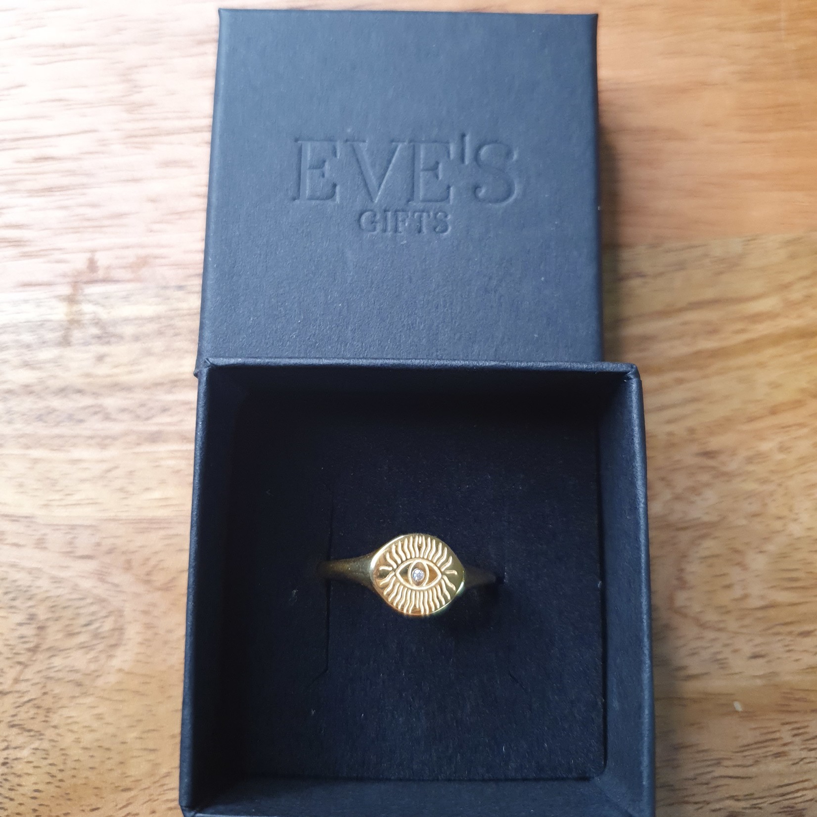 Eve's Gifts 14k vergulde ring RVS tribel