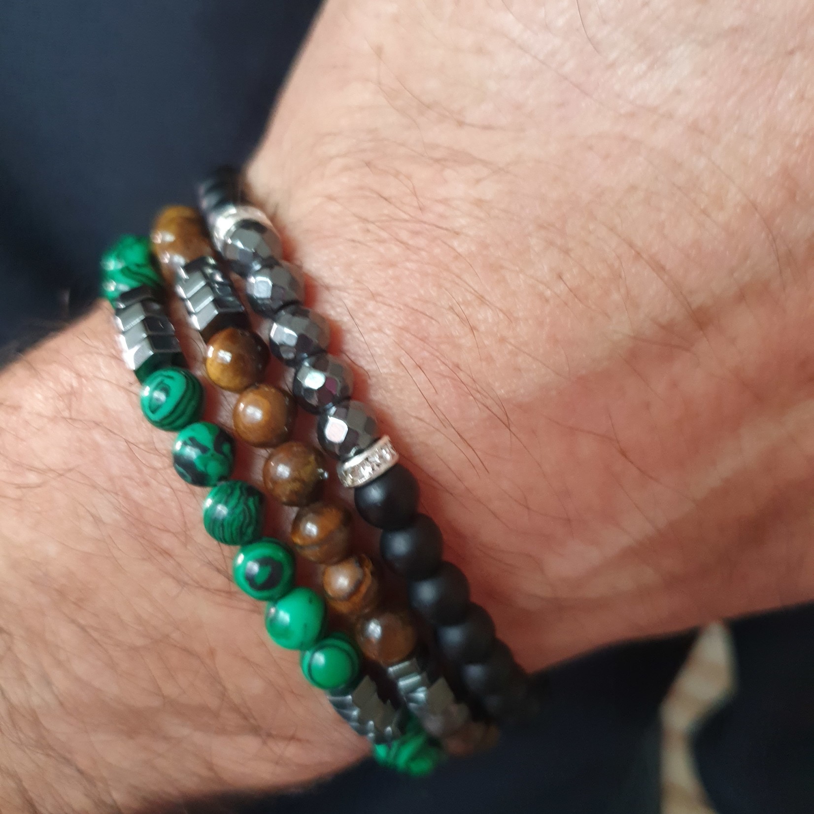 Eve's Gifts 2 beaded bracelets black and brown man XS