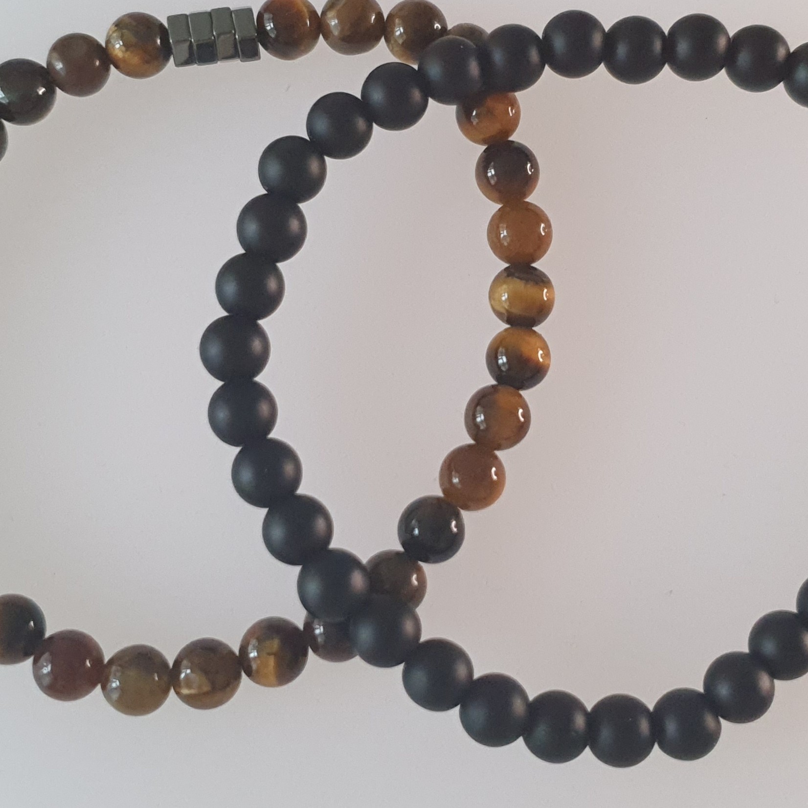 Eve's Gifts 2 beaded bracelets black and brown man XS