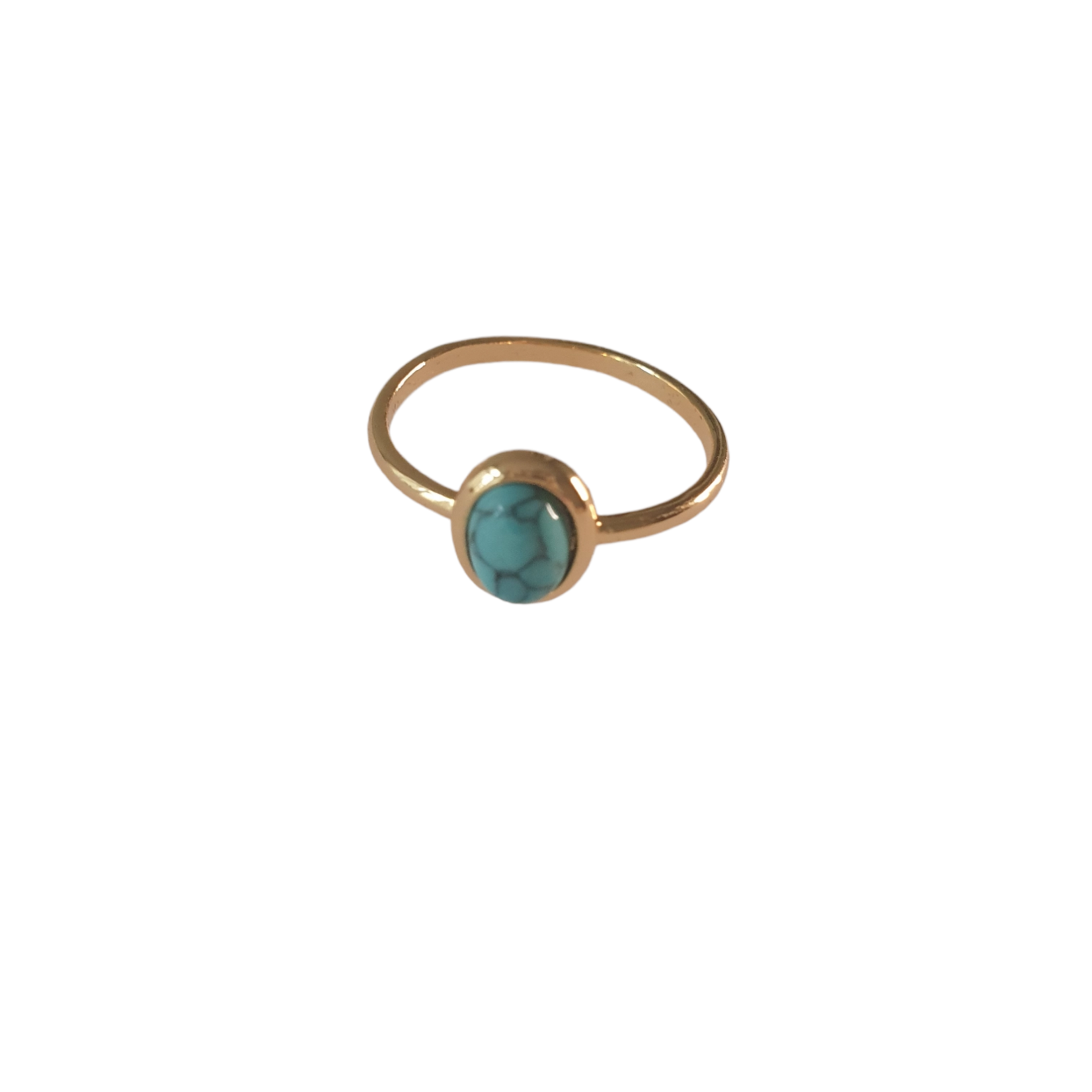 Eve's Gifts 14K vergulde ring met turquoise staand steentje