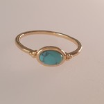 Eve's Gifts 14K gold plated ring with turquoise lying stone