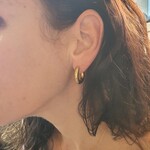 Eve's Gifts 14k gold plated earrings thick round