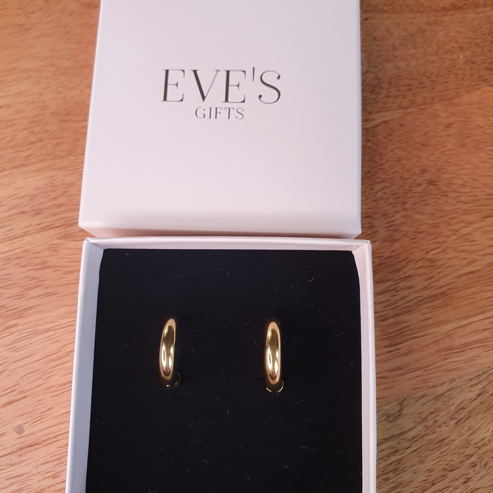 Eve's Gifts 14k gold plated earrings thick round