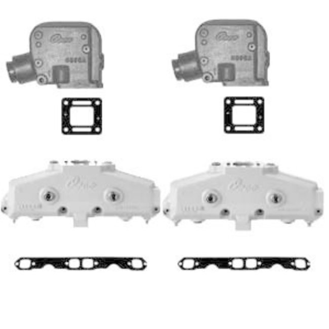 MerCruiser V8 exhaust manifold set for 5.0 and 5.8 liter Ford