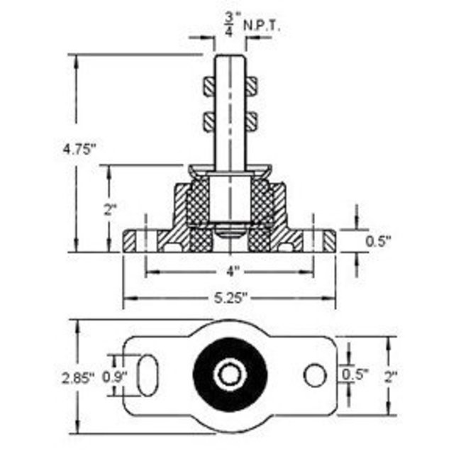 QuickSilver MerCruiser Motorhalterung vorne 5/8" 16mm Gewinde 814263A1