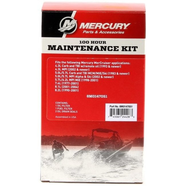 Mercury MerCruiser 8M0147051 100-Stunden-Wartungskit für MerCruiser Linie 4 & 6, V6 mit Fernfilter und V8