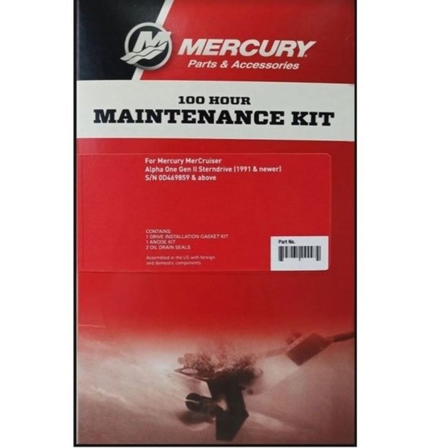 Mercury MerCruiser 8M0147048 100-Stunden-Wartungskit für MerCruiser 3.7, 3.0 & 2.5 Liter Motoren ab 1990 mit Vergaser