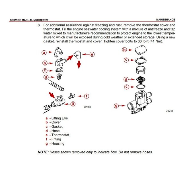QuickSilver MerCruiser thermostaathuis kit voor 2,5 en 3.0 liter motoren 861493A07