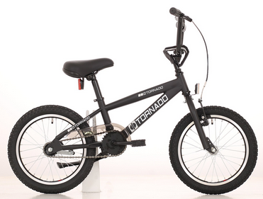 Tornado 16" BMX Mat Zwart