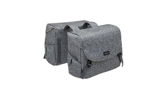 New Looxs Fietstas Dubbel Mondi Joy Ivy Grey Racktime 38L