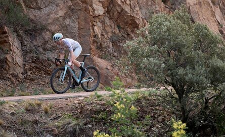Racefiets positie op fiets