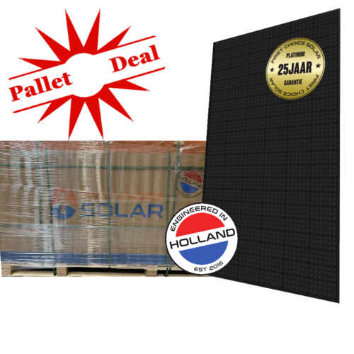 First Choice Solar Palletdeal: First Choice Solar 410WP Full Black (zonnepaneel prijs geldt alleen bij volle pallet)