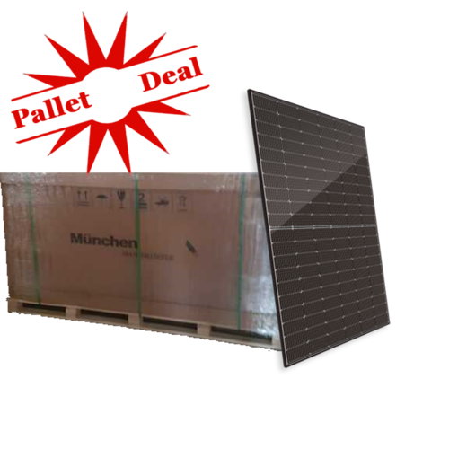 Munchen Solar Palletdeal: Munchen 400WP HJT  black frame (zonnepaneel prijs geldt alleen bij volle pallet)