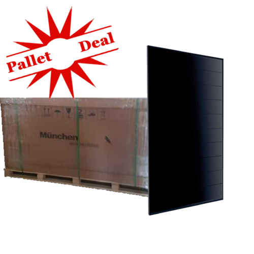 Munchen Solar Palletdeal: Munchen 415WP Shingled ultra Black (zonnepaneel prijs geldt alleen bij volle pallet)