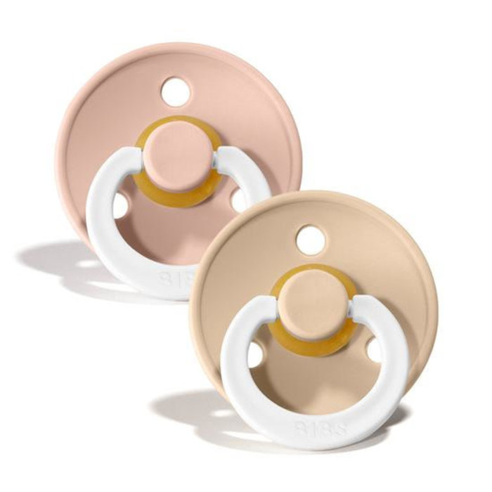 Bibs Ronde speen 2-pack natuurrubber Glow Blush/vanille - Maat 3
