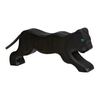 Holztiger Houten zwarte panter 16 cm