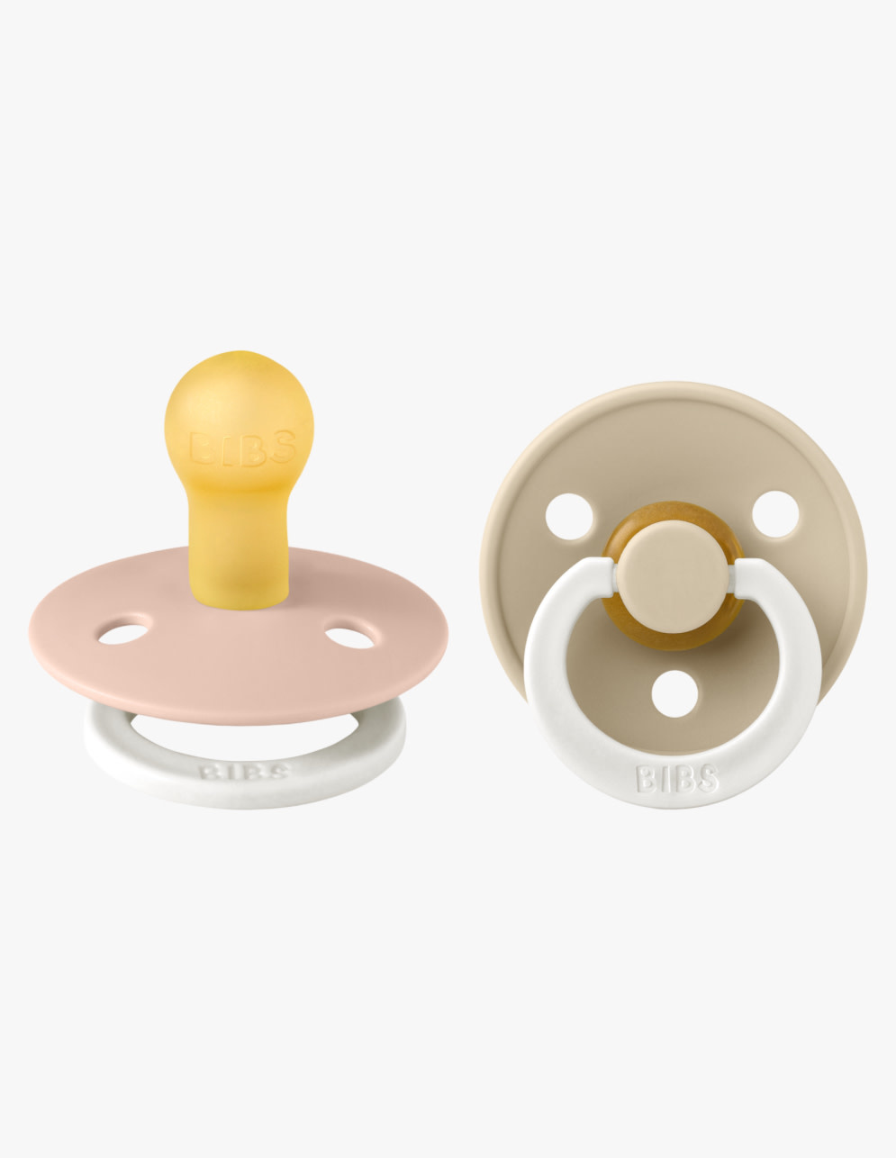 Bibs Ronde speen 2-pack natuurrubber Glow Blush/vanille - Maat 2