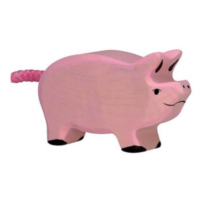 Holztiger Houten biggetje L.6,5 cm