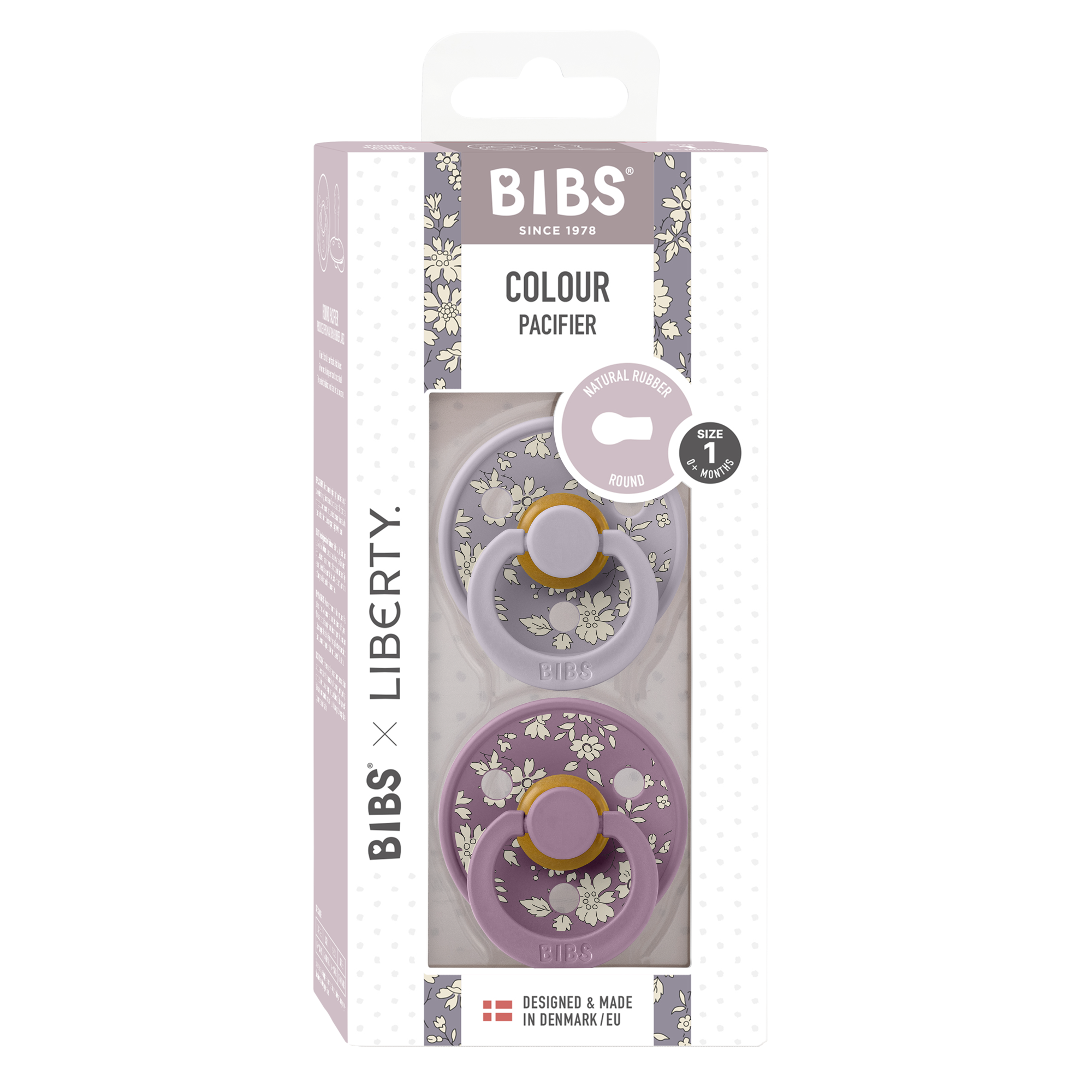 Bibs Ronde speen 2-pack natuurrubber Capel Fossil Grey - Maat 1