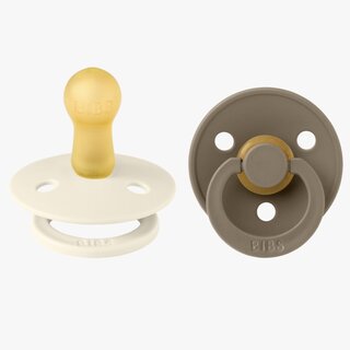 Bibs Ronde speen 2 pack Ivory/Dark oak - Maat 2