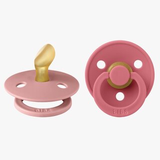 Bibs Colour speen latex 2 pack ANATOMIC - Dusty Pink/Coral maat 2