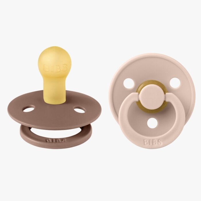 Bibs Ronde speen 2-pack natuurrubber Woodchuck/Blush - Maat 2